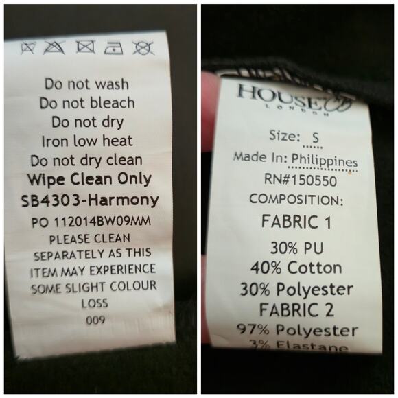 House of CB Harmony Black Patent High Waisted Pant S Bare Back Stretch Vinyl - Picture 11 of 11